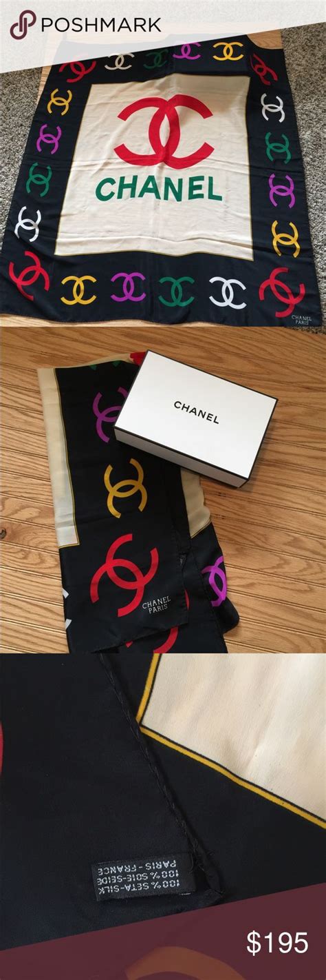 authentic chanel silk scarf|Chanel silk scarves floral jewels.